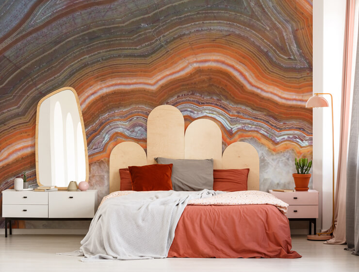 orange geode sunbaked hues wall mural