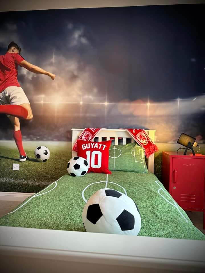 football kids mural for a child's bedroom football kids mural for a child's bedroom