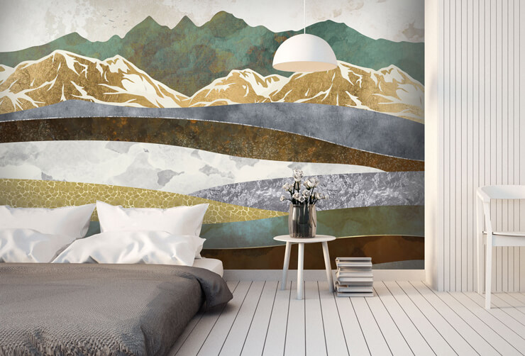 winter hills moss green bedroom mural winter hills moss green bedroom mural