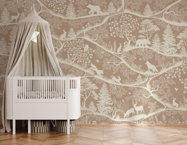 nordic nature brown white mural nordic nature brown white mural