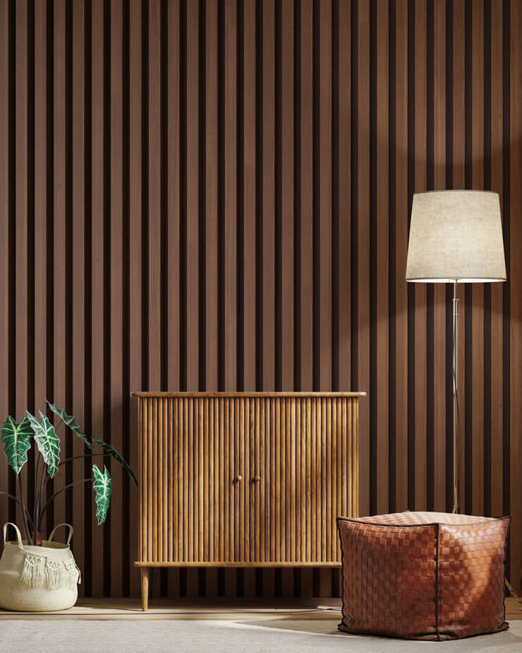 wood effect wall mural in a living room wood effect wall mural in a living room