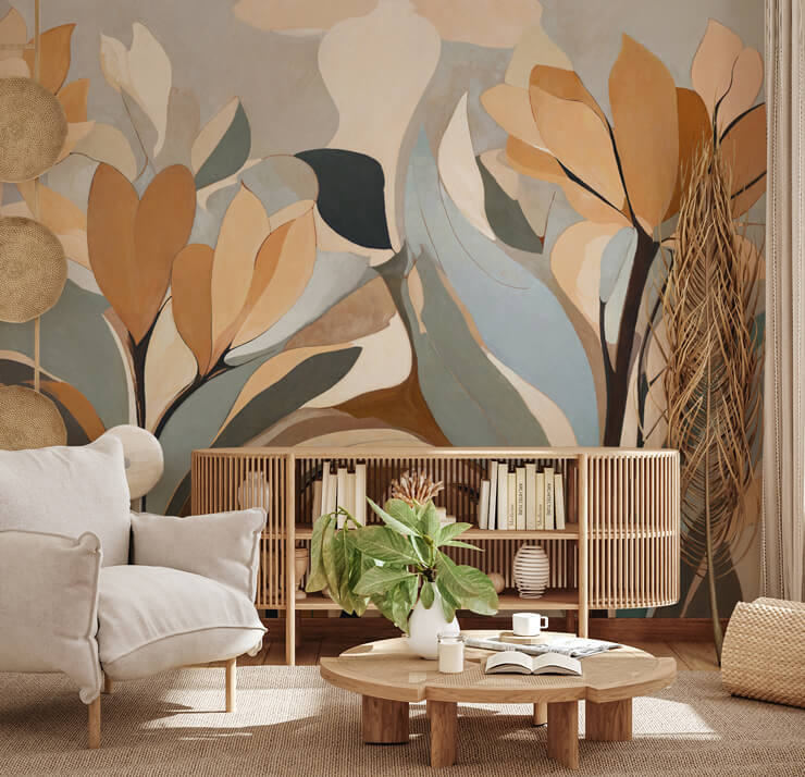 emils bloom abstract floral wall mural from Sir Edward in a lounge emils bloom abstract floral wall mural from Sir Edward in a lounge