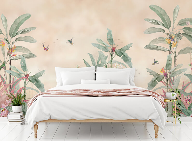 pink vintage jungle bedroom mural pink vintage jungle bedroom mural
