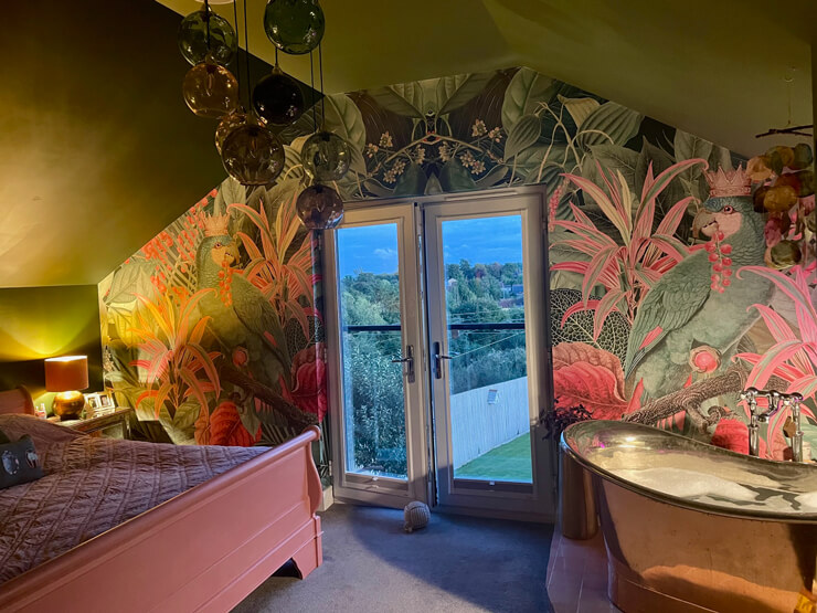 king of parrots wall mural in a bathroom lounge king of parrots wall mural in a bathroom lounge