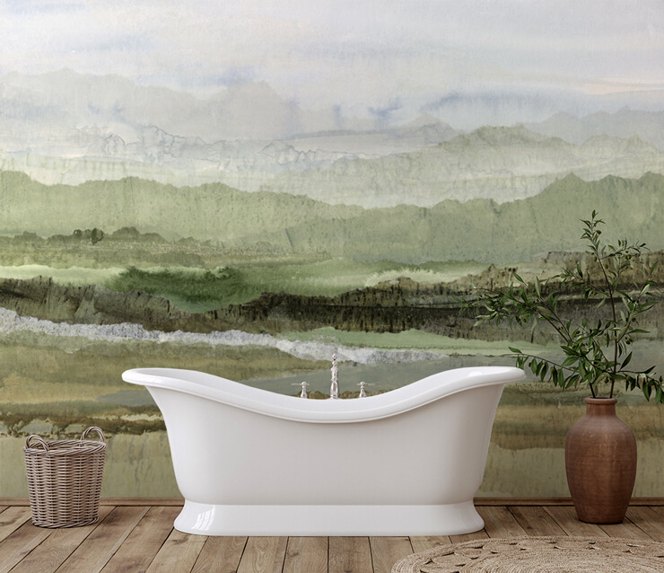 wandering grove landscape mural in a bathroom wandering grove landscape mural in a bathroom