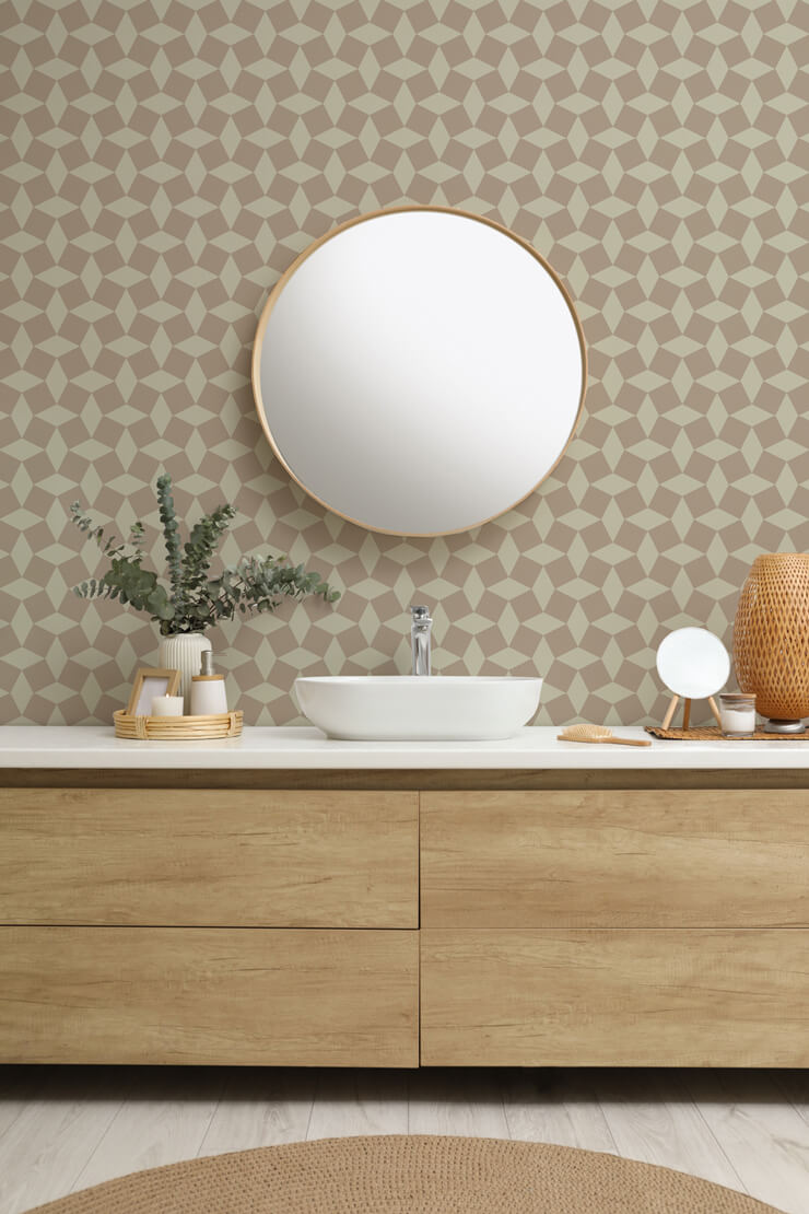 retro check wallpaper in a bathroom retro check wallpaper in a bathroom