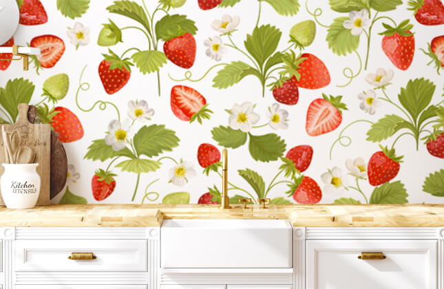 Strawberry Wallpaper and Wall Murals | Wallsauce UK