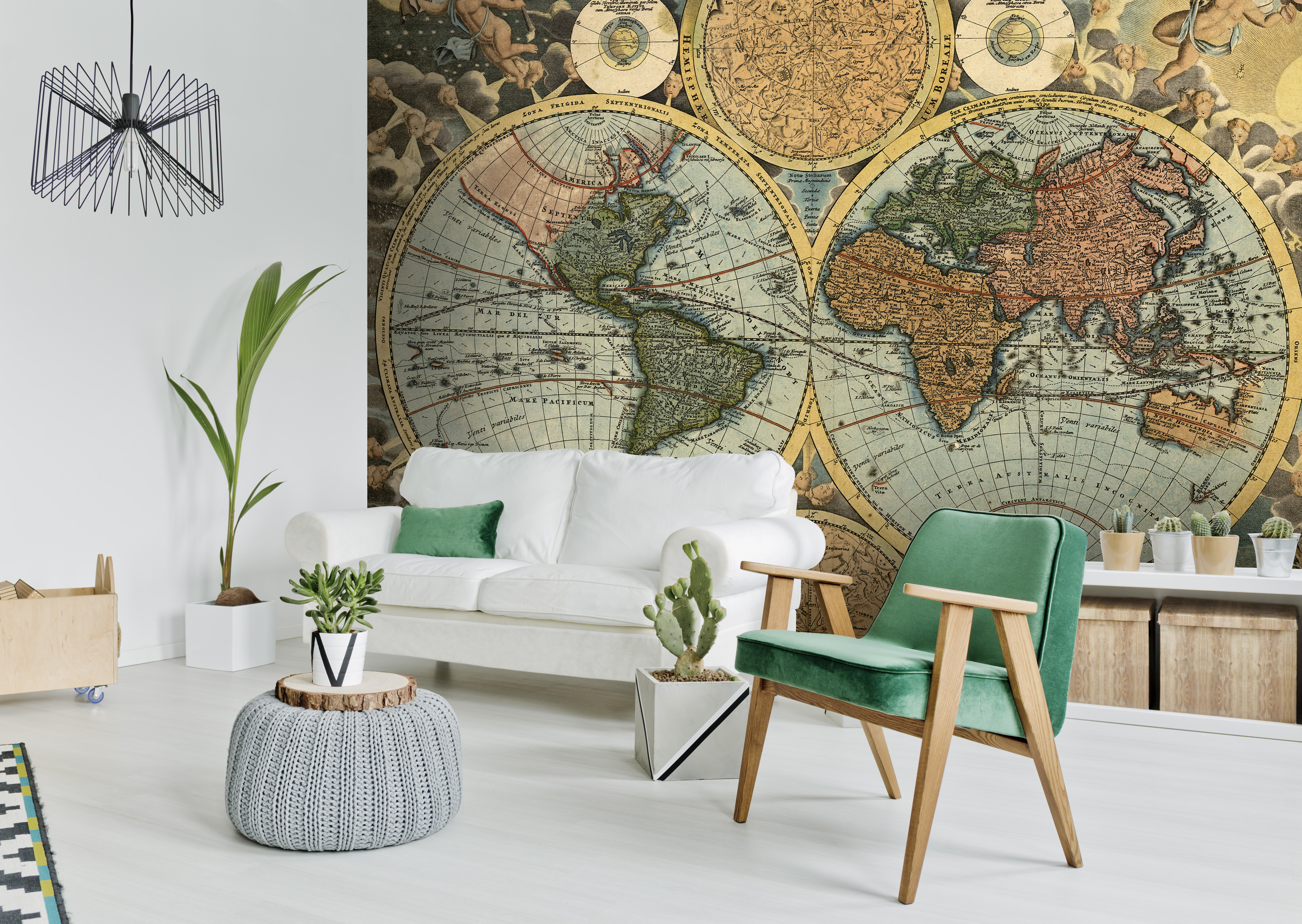 Ancient map wallpaper mural