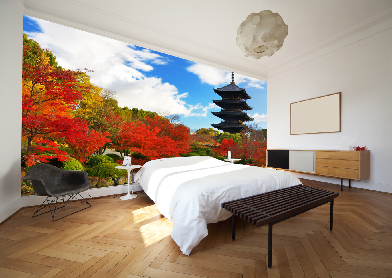 Japanese-garden-wall-mural-in-bedroom