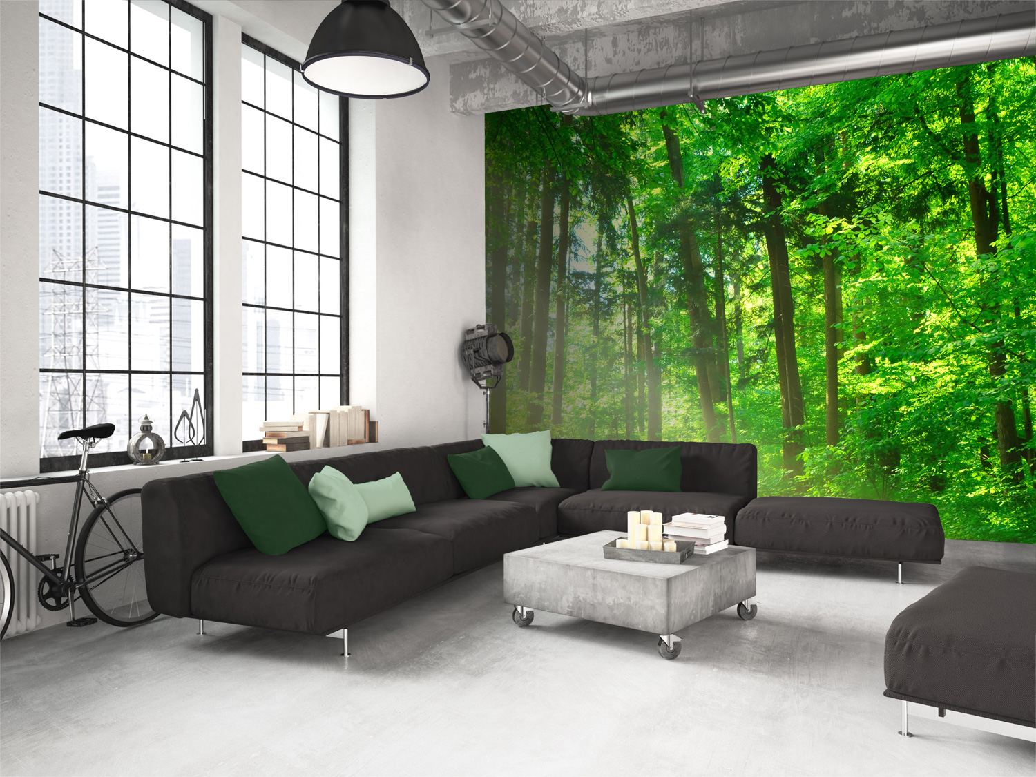 woodland-mural-in-living-room