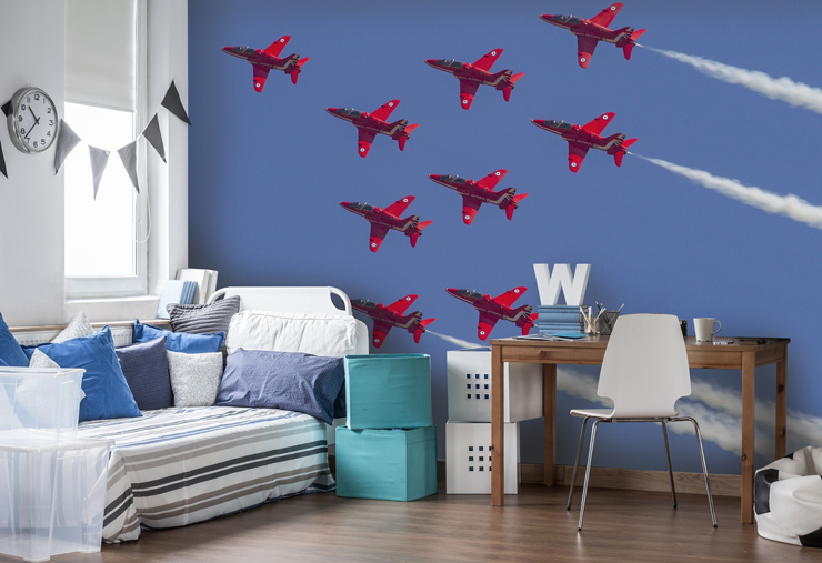 Red-Arrows-wall-mural-in-boys-bedroom