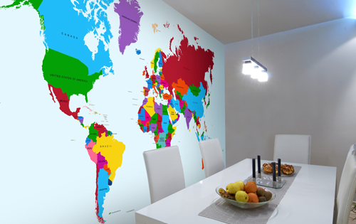 world map wall mural