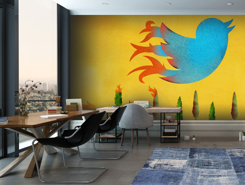 twitter wall mural