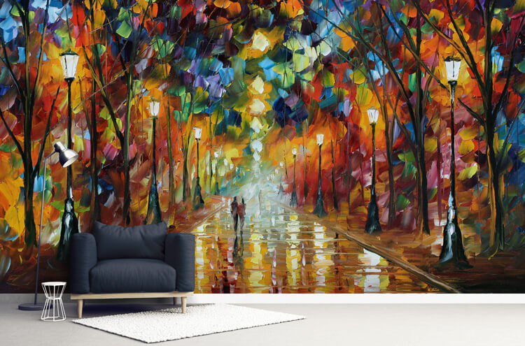 Afremov-contemporary-mural-in-lounge