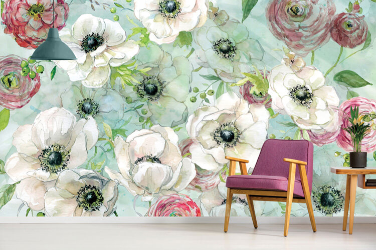 Floral-contemporary-wallpaper-in-lounge