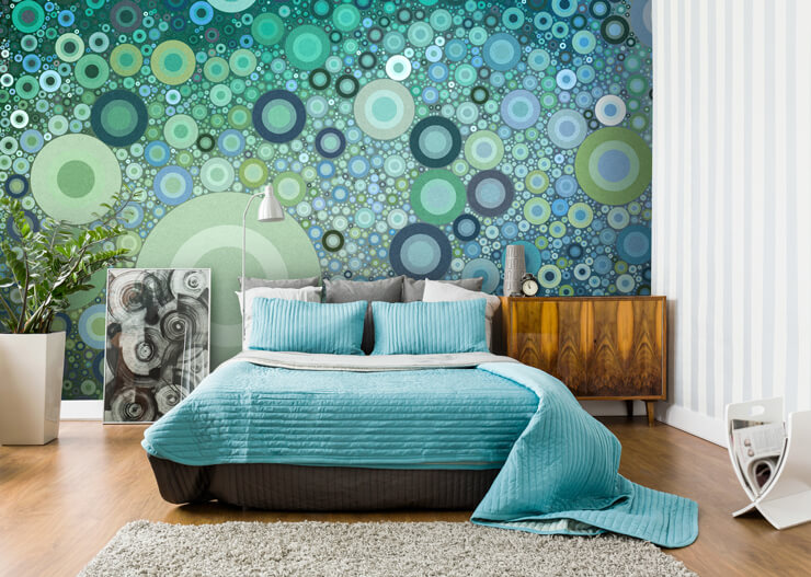 circle_pattern_wallpaper_in_bedroom