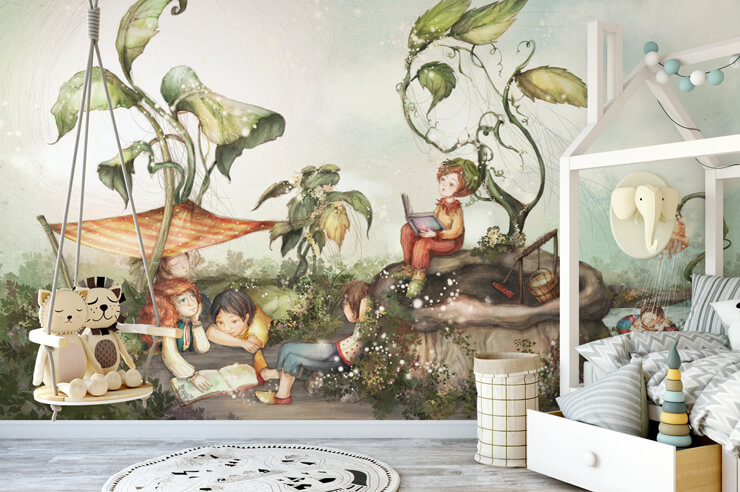 storybook_wallpaper_in_kids_bedroom