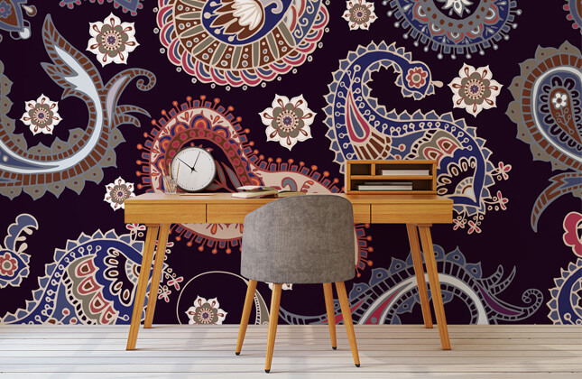 Paisley Design Wallpaper Bedrooms  Living Rooms  lifencolors
