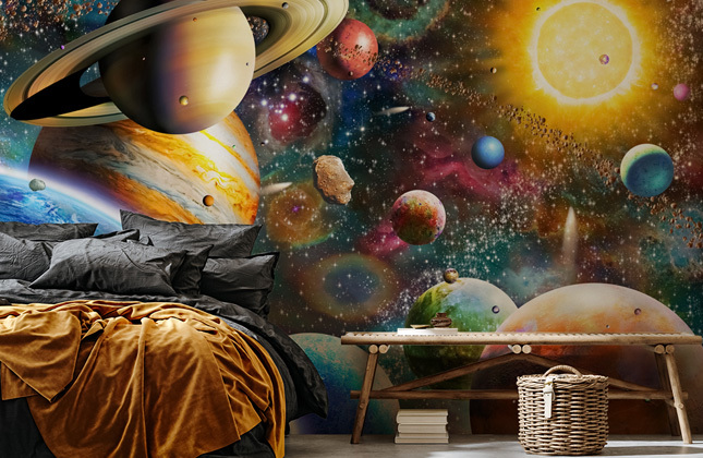 Earth Planet Surface In Outer Space Stars And Milky Way On Background Scifi Space  Wallpaper Elements Of This Image Furnished By Nasa Stock Photo - Download  Image Now - iStock