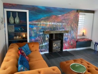 bright wallpaper in vibrant living room bright wallpaper in vibrant living room