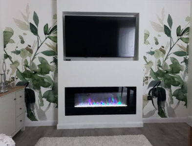 sage floral wallpaper on media wall sage floral wallpaper on media wall