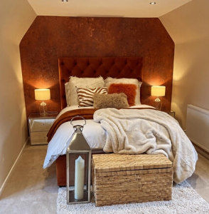 rust wallpaper mural in master bedroom rust wallpaper mural in master bedroom