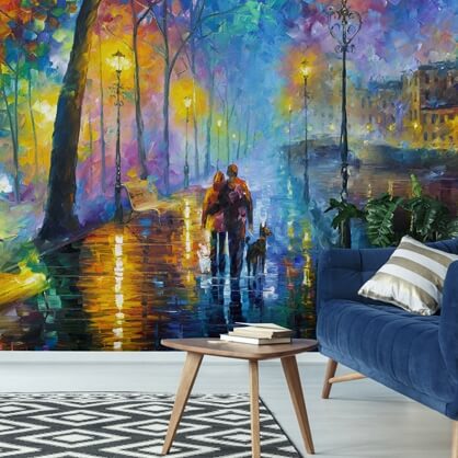 wallpaper by Leonid Afremov in living room