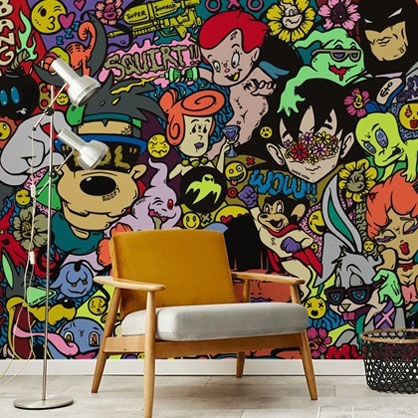 grins walls graffiti wall murals