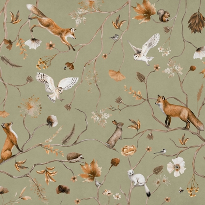 green playful forest nursery mural from Kikki Belle