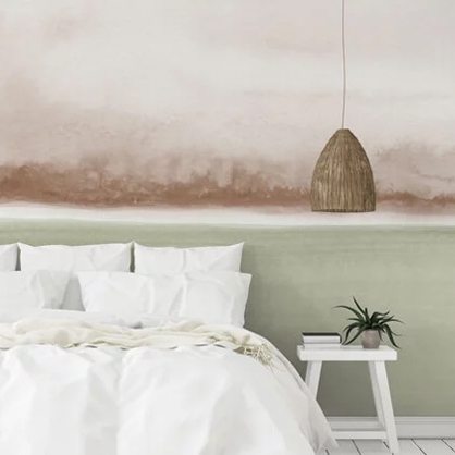 minimalist wallpaper in a bedroom
