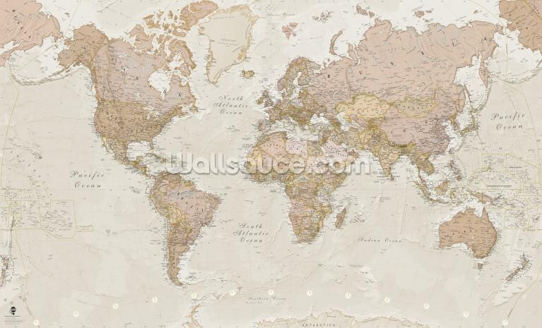 World Map Wallpaper & Wall Murals | Wallsauce UK