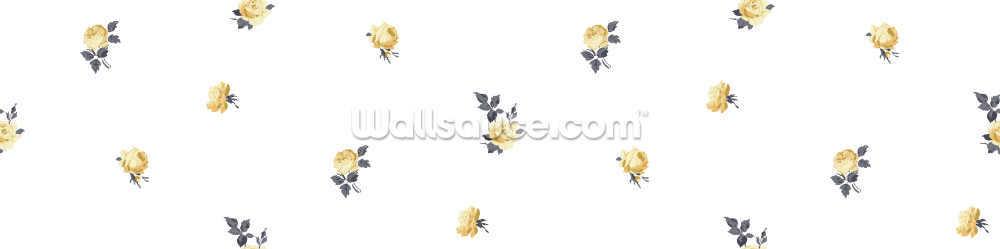 Mini Roses Wallpaper Miniature Roses - Gold Floral Wallpaper | Wallsauce UK