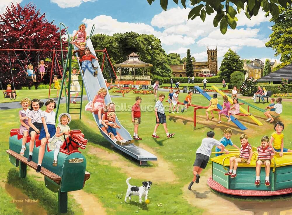 The Park Playground Wall Mural | Wallsauce UK