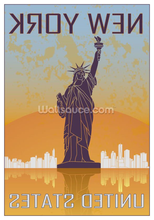 Vintage New York Wallpaper Mural Wallsauce US