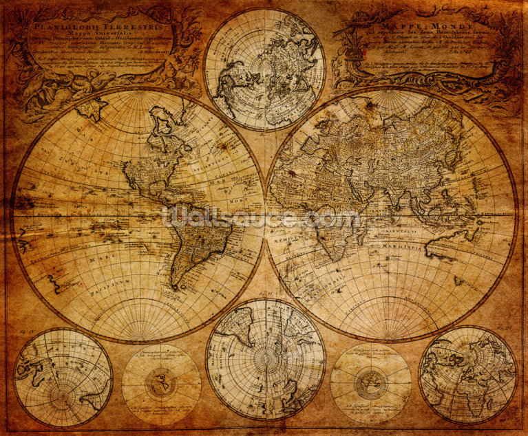 Old Globe Map 1746 Old Globe Map 1746