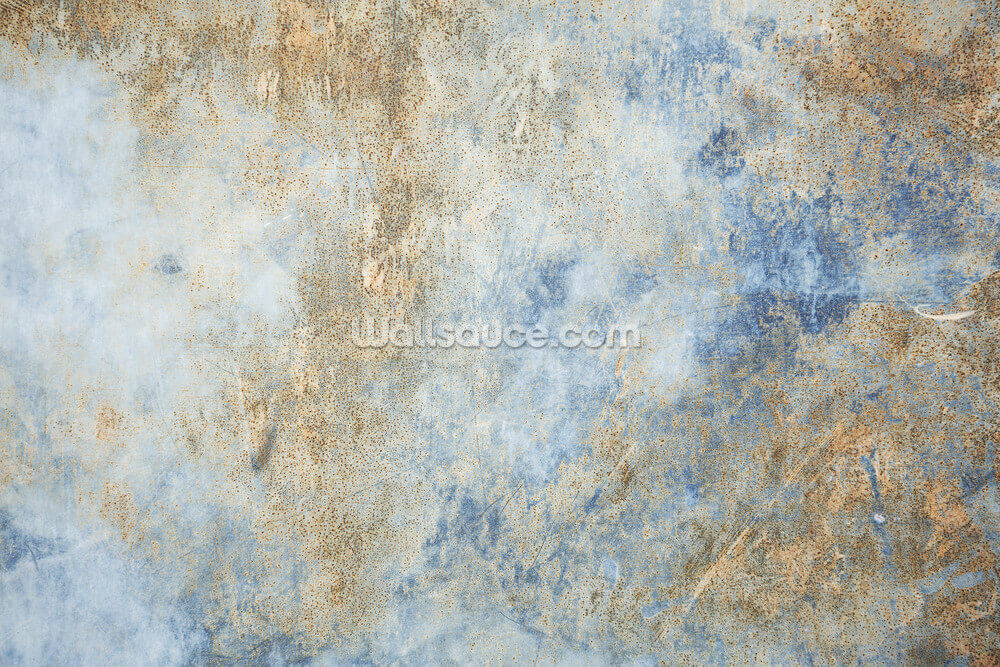 blauw en goud industrieel behang op maat genaamd Blue Oxidize blauw en goud industrieel behang op maat genaamd Blue Oxidize