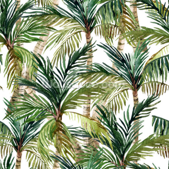 Watercolor Palms Wall Mural | Wallsauce AU