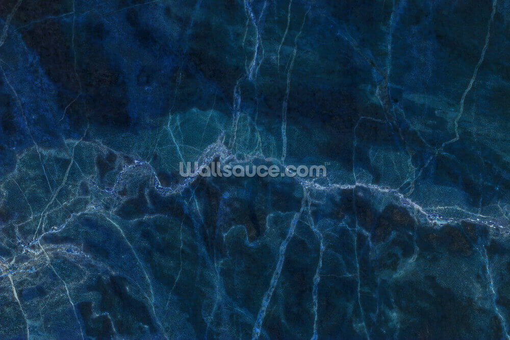 papier peint en marbre personnalisable bleu marine appelé Dark Blue Marble pour les chambres, les salles de bain et les cuisines