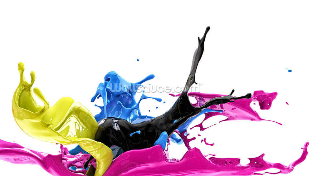 color splash cmyk wallpaper mural wallsauce us