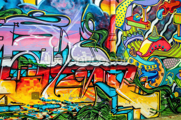 Colourful Graffiti Wall Mural Photo Wallpaper Wallsauce Us