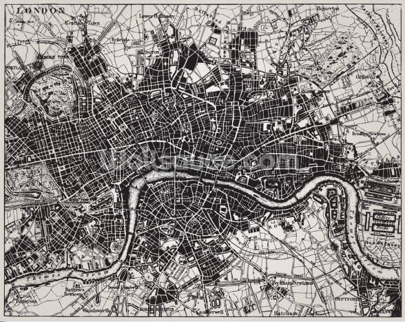 Historical Map Of London Wallpaper Wallsauce Us