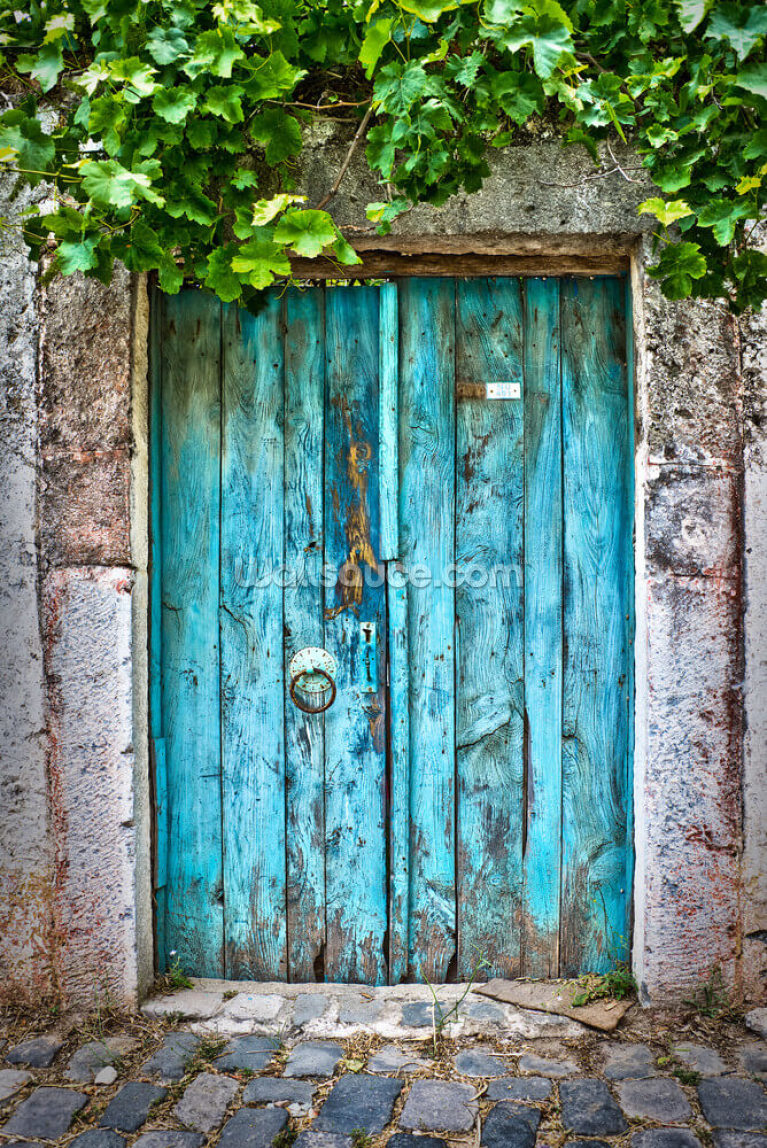 Bright Blue Wooden Door Bright Blue Wooden Door