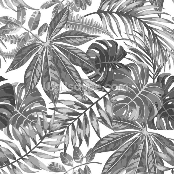 Exotic Leaf Pattern Wall Mural | Wallsauce UK