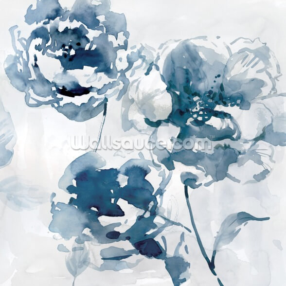 Indigo Garden 1 Wallpaper Mural Wallsauce Uk