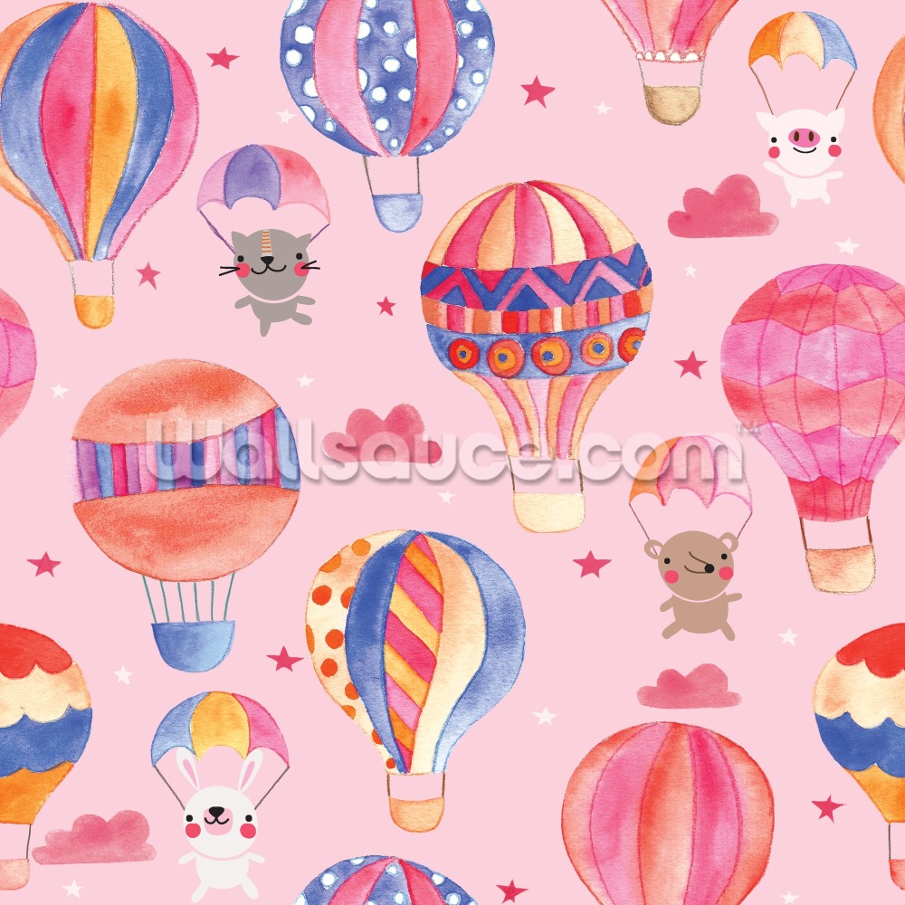 Animals In Hot Air Balloons Mural Wallpaper | Wallsauce UK