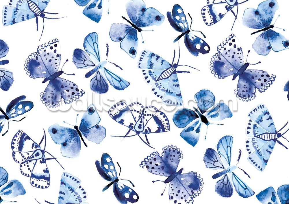 Blue Butterflies Wallpaper Wallsauce Us