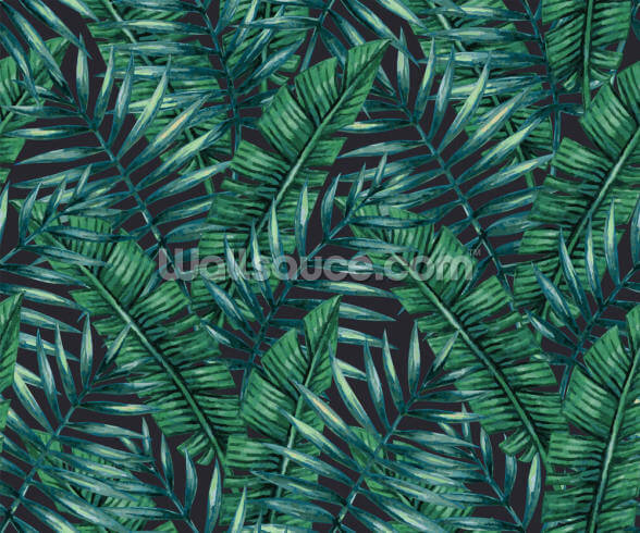 Dark Tropical Leaf Wallpaper | Wallsauce AU