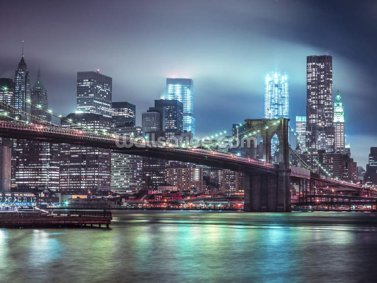 Bright Blue Brooklyn Bridge Bright Blue Brooklyn Bridge