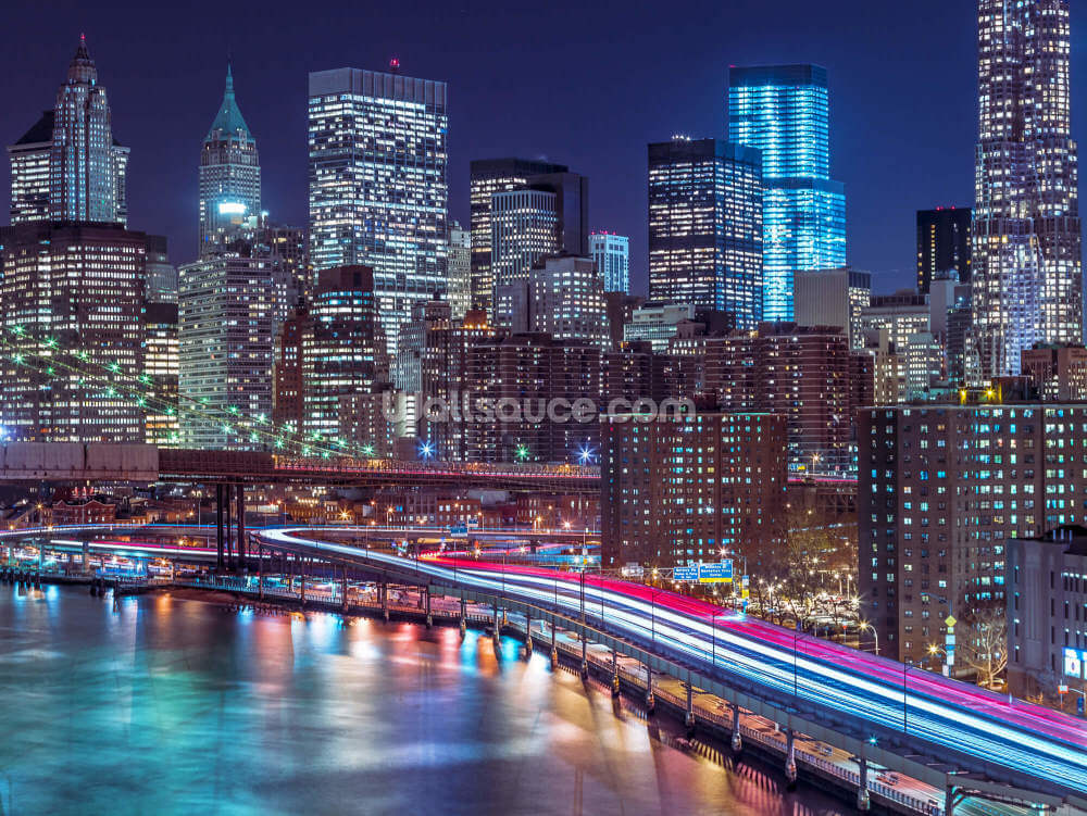 Strip Lights On Streets Of Manhattan Wallpaper Wallsauce Uk
