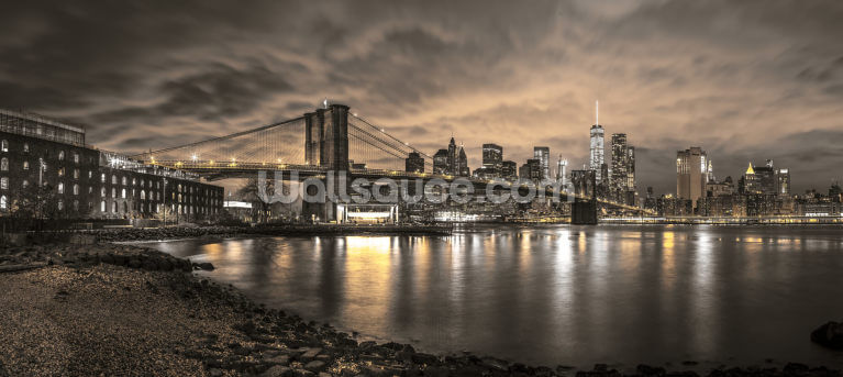 1819WS WALL MURAL PHOTO WALLPAPER XXL New York City Skyline Brooklyn Bridge 